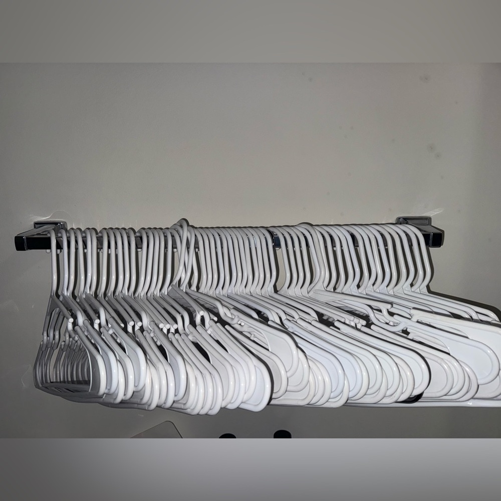 60 new Set of White Plastic Clothing Hangers